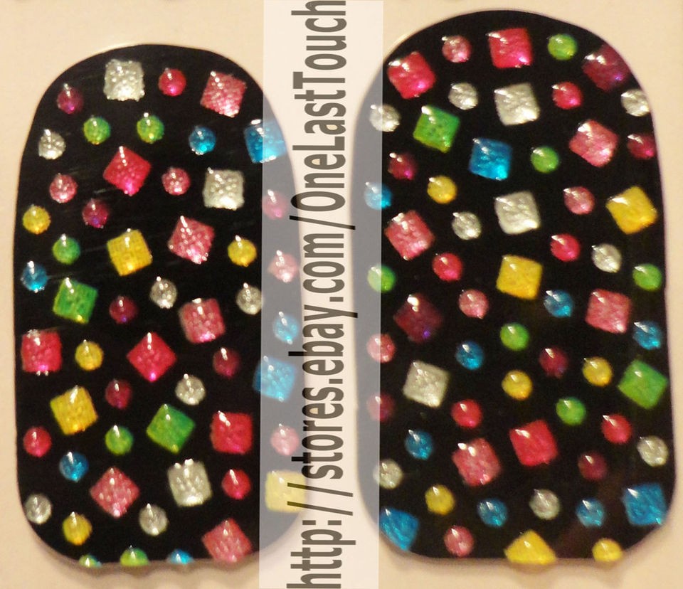 28 KISS Nail Dress PEPLUM Art Strips/Appliqu​es/Decals Black+Colored 