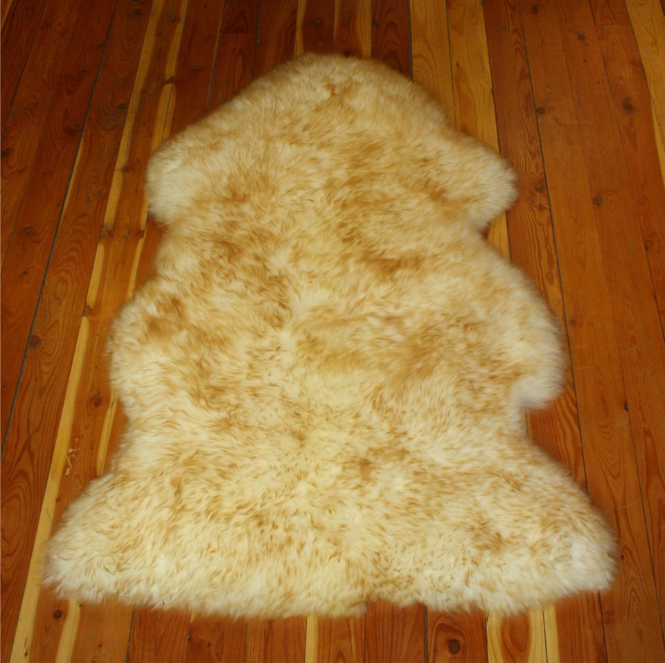   BROWN TIPS SHEEPSKIN RUG/WASHABLE/SOFT/PETS/HARDWOOD FLOORS/BABIES