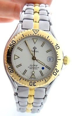 TWO TONE ZODIAC STAINLESS STEEL SEA WOLF DATE WATCH