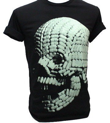 SKULL Drug Pills Retro Art Dj Party T Shirt daft punk L