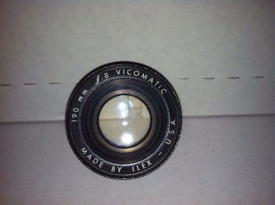 VINTAGE VICOMATIC CAMERA LENS ILEX USA 190 mm f8