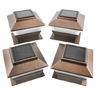   Bronze Finish Solar LED Cap Light for 4 x 4 Deck Railing & Fence Post