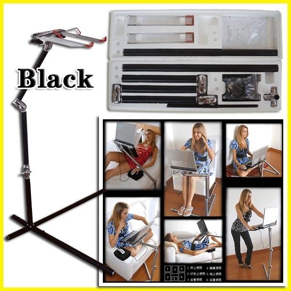   Computer Table Work Station laptop stand Notebook desk folding Black B