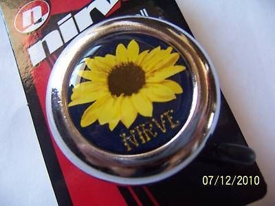 BICYCLE BELL SUN FLOWER CHROME NIRVE HANDLEBAR MOUNT