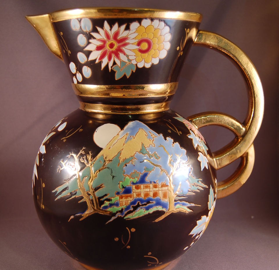 DIVINE RARE Art Deco Boch Freres Mountain Scene/Floral Raised Enamel 