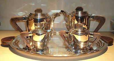   ? Art Deco Silver plate Coffee and Tea set Stork hallmarked Argenta