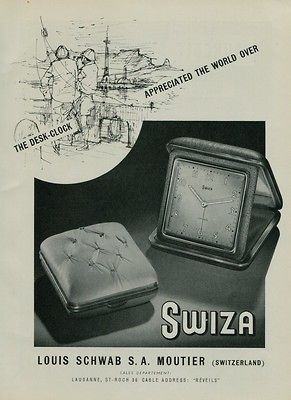 1950 Swiza Clock Company Vintage 1950 Swiss Ad Suisse Advert 