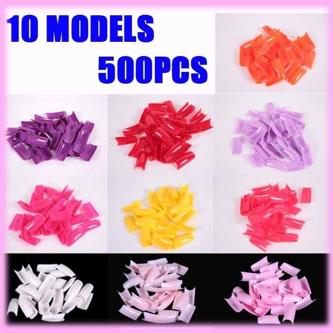 FALSE NAIL TIPS BRAND NEW ACRYLIC NAIL ACRYLIC NAIL 10 COLOURS 500PCS 