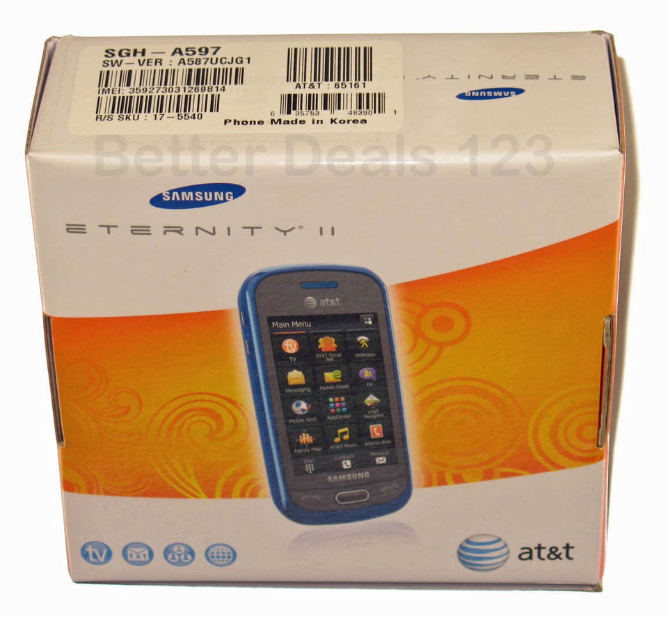   SGH A597 Eternity II   Blue (AT&T) GSM Cell Phone Touchscreen GPS