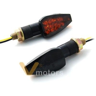   Motorcycle LED Turn Signals Stalk Blinker Lights Amber Indicator Smoke