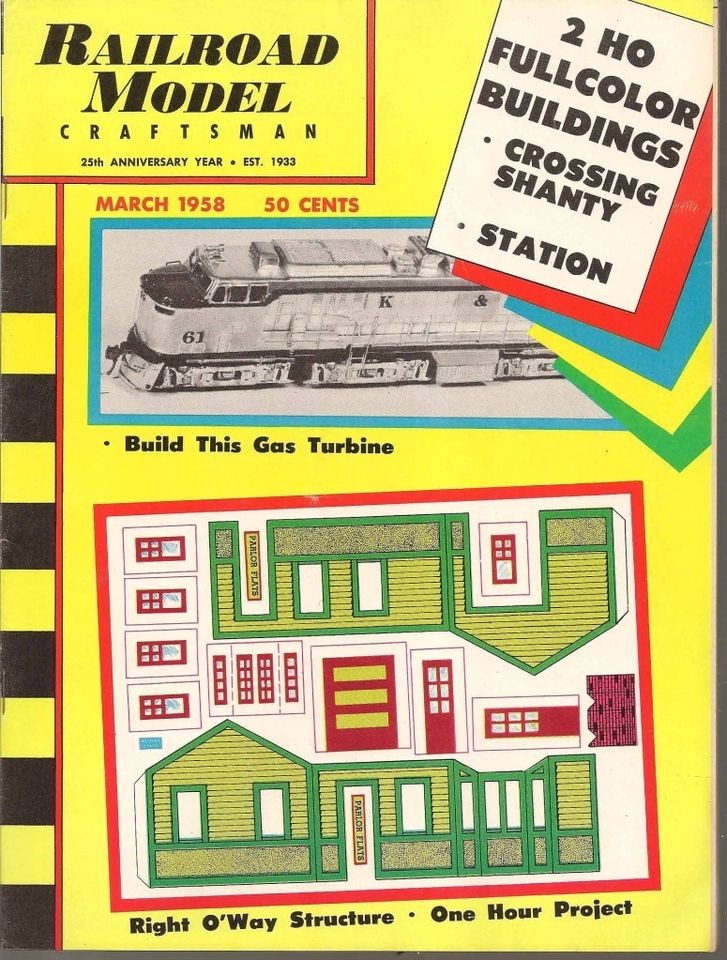 RAILROAD MODEL MARCH 1958 BUILD A GAS TURBINE