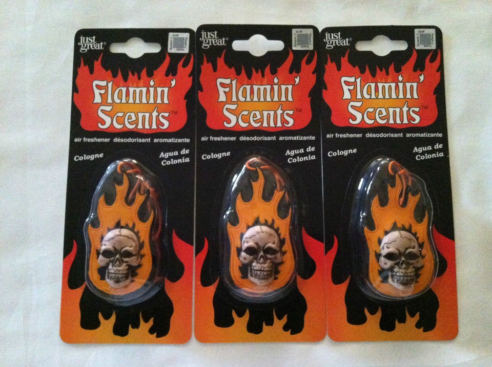 Flamin Skull Hanging Air Freshener Car Automotive Home Closet Bedroom 