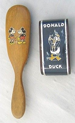 Vintage Mickey & Minnie Mouse and Donald Duck Brushes