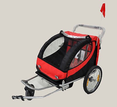   Swivel Red/Black 2in1 Bicycle Bike Trailer Stroller Jogger Carrier