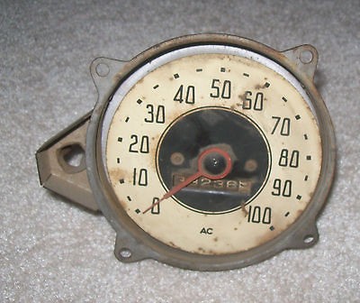 vtg 100 mph Speedometer 40s chevy gm AC Spark Plug hot rod rat scta 