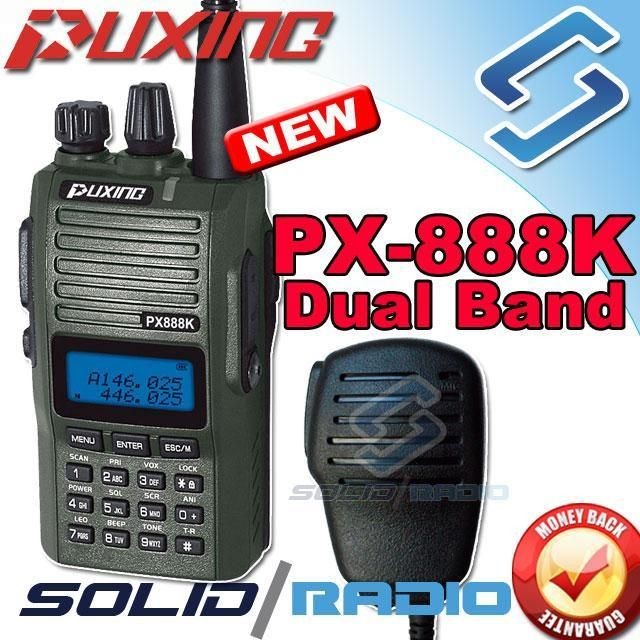 Puxing PX 888K Dual band radio 136 174 400 480 + Earpiece + Speaker 