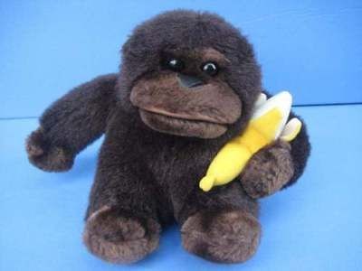   MONKEY LOVEY W BANANA Brown KIDS OF AMERICA Soft Plush Stuffed Animal