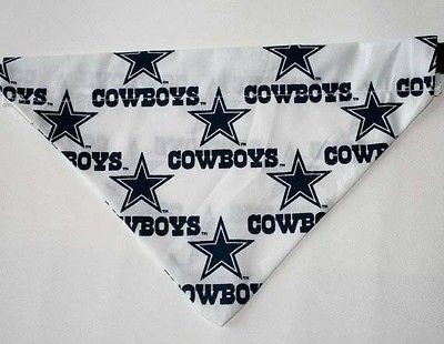 NFL Dallas Cowboys White Dog Bandana over the collar