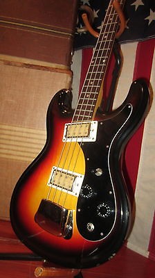   Original 1971 Univox Hi Flier Bass Guitar Sunburst CLEAN Sounds GREAT