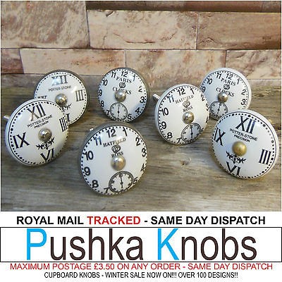   UK Vintage Chic Clock Drawer Door Cupboard Knob Handle Bedside Table