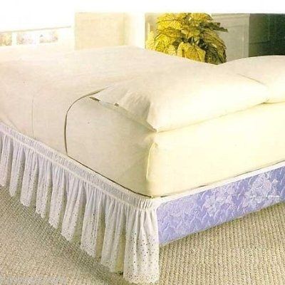 NEW WRAP AROUND EYELET LACE BED SKIRT / DUST RUFFLE