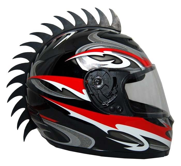 MOTORCYCLE BIKER HELMET STICK ON SAW BLADE SPIKE STRIP MOHAWK WARHAWK