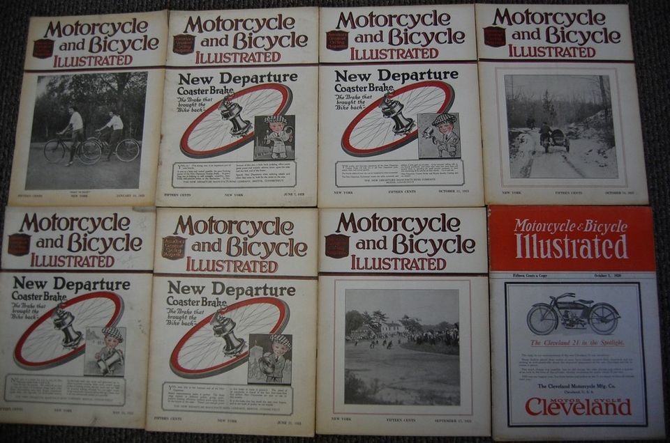 16 Motorcycle and Bicycle illustrated magazines Mar 4, 1920 to Oct 18 