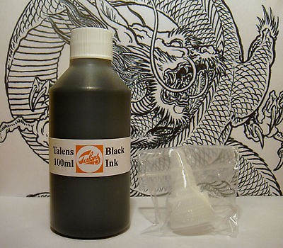 100ml Talens Black Tattoo Ink   Lining, Shading, Tribal   1000+ sold 