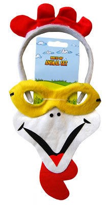 MASK Eyemask Headband ROOSTER with BEAK   chook chicken Comb