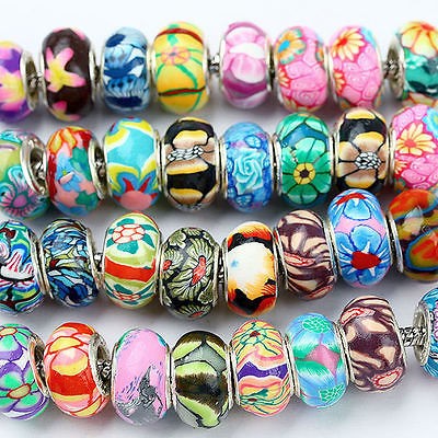 100X Wholesale Lots Porcelain Loose Beads Fit Bracelet