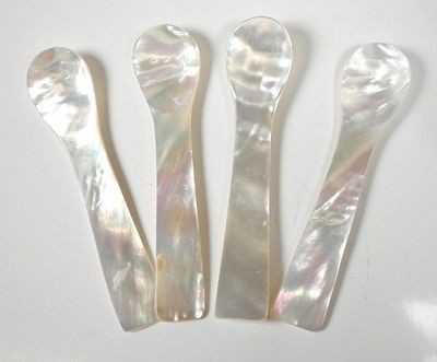 Beautiful Mother of Pearl Caviar Salt Pepper Spoon 2.5 Set of 4