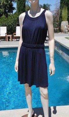 SPORTY CHIC**​*09 CHANEL Scoop Neck Navy Tennis Dress 40