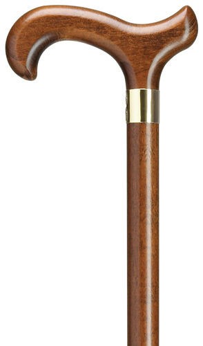   LAURIE DERBY WOOD WALNUT BROWN WALKING CANE 42 free trim shorter