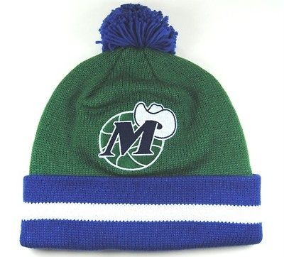   NBA Stripe Cuffed Knit Hat Pom Mitchell & Ness New Beanie Cap