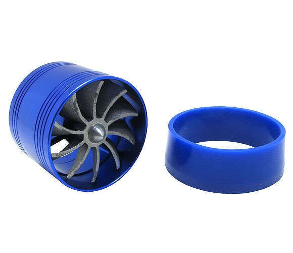 UNIVERSAL BLUE SUPERCHARGER TORNADO INTAKE TURBO AIR FAN GAS SAVER JDM 