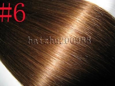   Ladys Remy 18 #6 7pcs Clip In Asian Real Human Hair Extensions