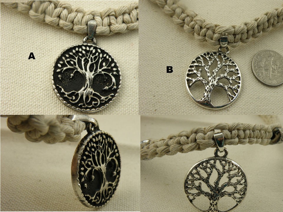 Tree of Life macramé Hemp Necklace Adjustable Unisex