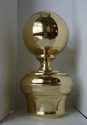 75 Brass Finial/Ball with Brass Cap   Polished