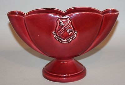 Broadmoor Pottery Fan Vase with Crest Signed J B Hunt