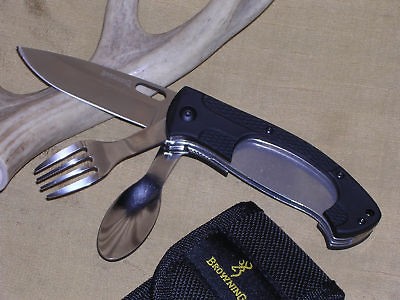 BROWNING HOBO CAMPING HUNTING SPOON FORK KNIFE NR