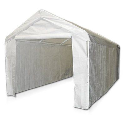 Domain Carport Enclosure Sidewall Kit White Fire and water retardant 