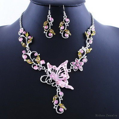 pink rhinestone jewelry in Vintage & Antique Jewelry