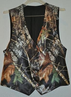 NEW Camo Wedding Vest/ 3X 4X/TALL  SATIN CAMO