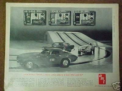   Corvette~Cobra~Mustang Slot Cars 124 Scale Vintage Racing Kids Toy Ad