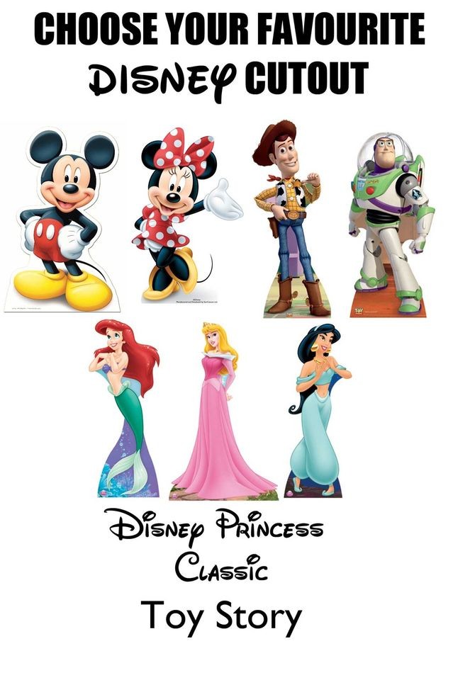 DISNEY CHARACTERS LIFESIZE CARDBOARD CUTOUT STANDEE STANDUPS DISNEY 