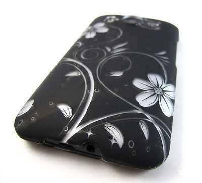 BLK TWILIGHT FLOWERS HARD CASE COVER HTC INSPIRE 4G DESIRE HD PHONE 