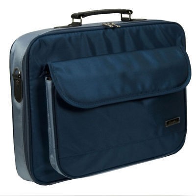 17.3 LAPTOP CARRYING SHOULDER CASE BAG BRIEFCASE BLU/GR