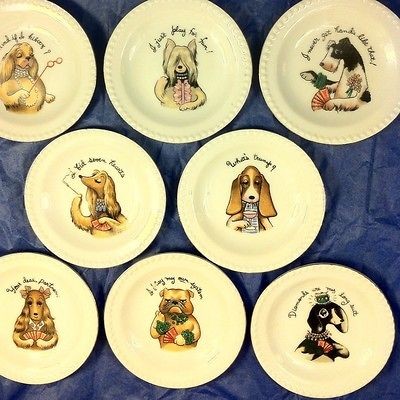 ESTATE 8 Ardalt Dogs Playing Cards 4 Plates RARE Poker 6197 Japan 