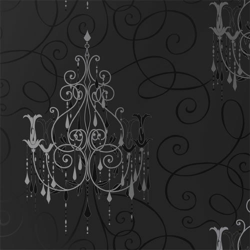 Vymura   Chandelier   Black & Silver  M0238   Wallpaper