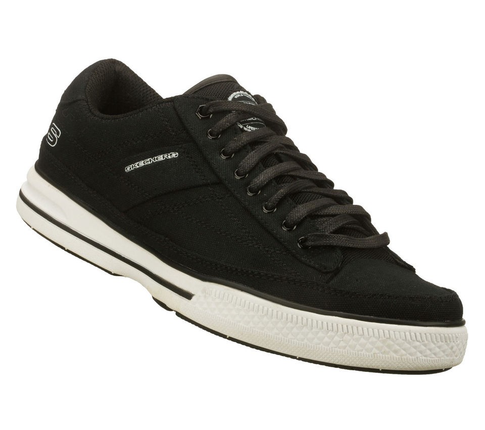 SKECHERS SHOES 51033 ARCADE CHAT BLACK MENS NEW LIGHT SNEAKER CANVAS 